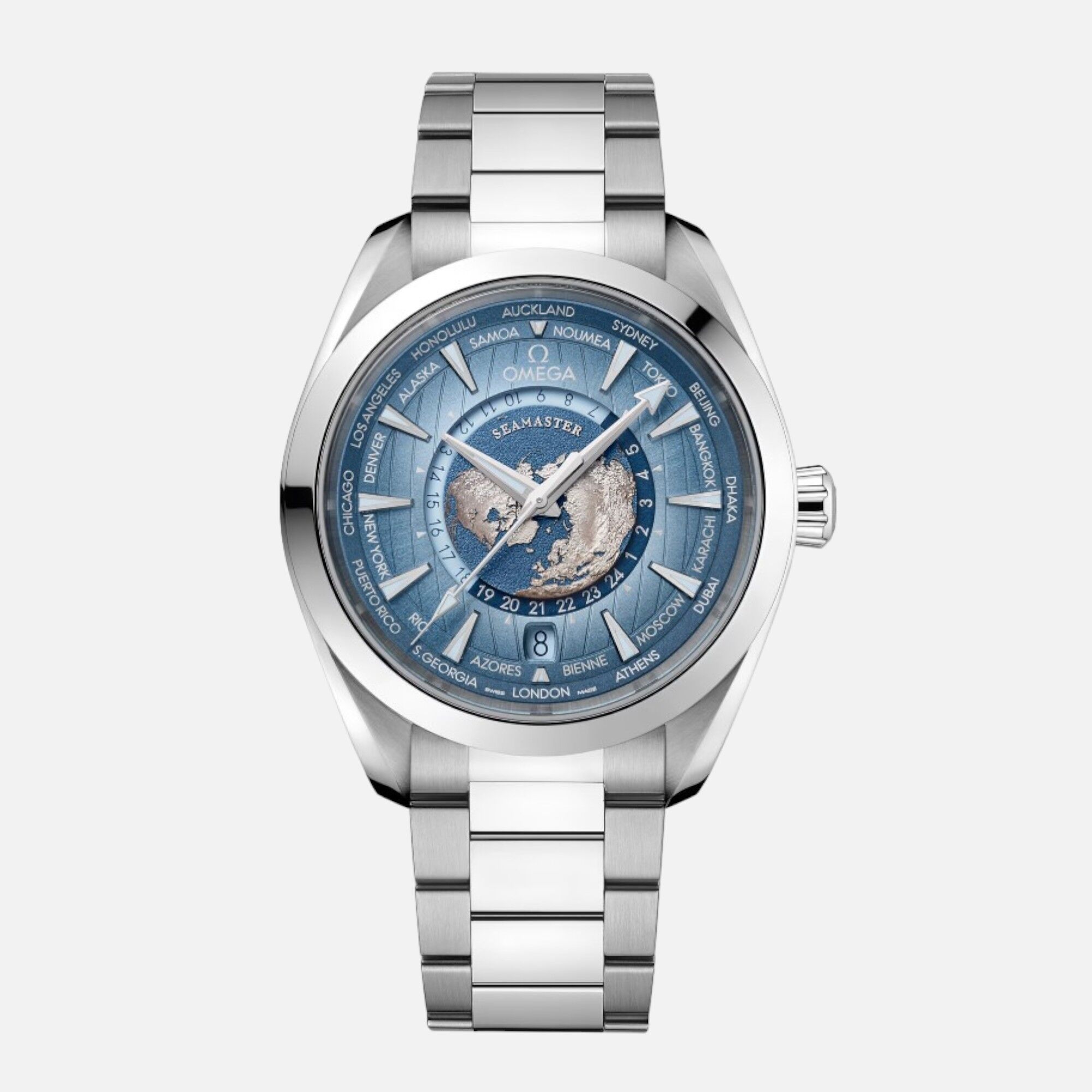 Omega Summer Blue Seamaster Aqua Terra 150M Worldtimer 220.10.43.22.03.002